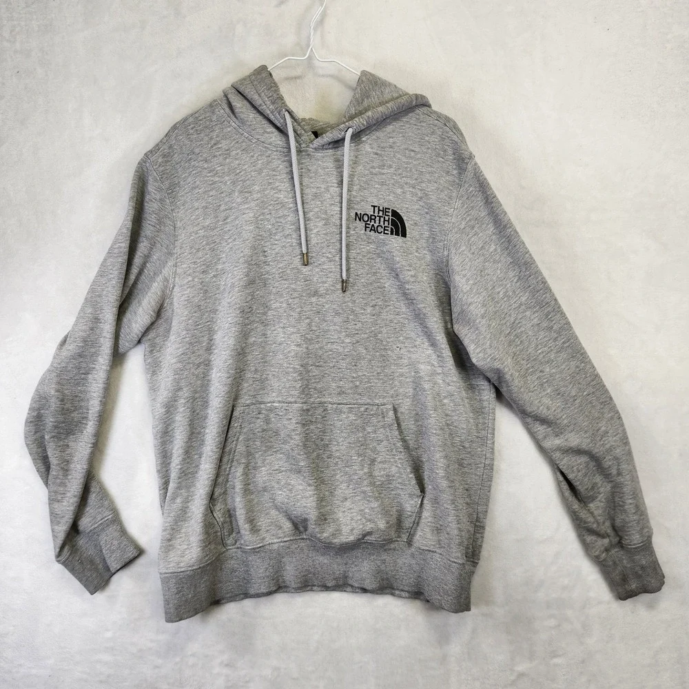 The North Face Mens Heather Grey Never Stop Exploring Box Logo Hoodie Size‎ M